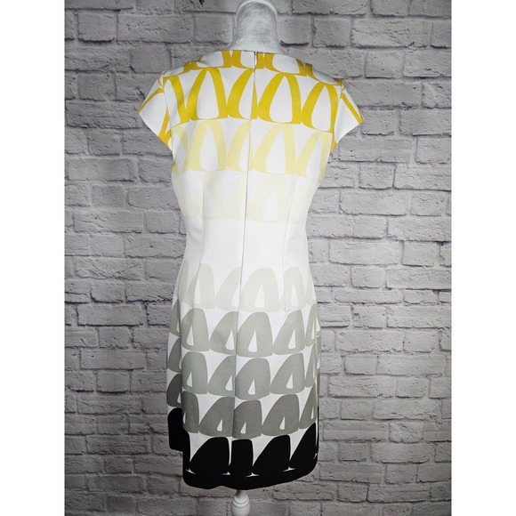 The Limited Womens Ombré Shift Dress White Yellow Black Gray Size 4 Pockets - Picture 8 of 12